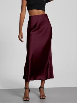 38 Colors Women's Summer Elegant Satin Long Skirts 2026 New Female Solid Color High Waist Fashion Faldas