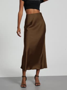 38 Colors Women's Summer Elegant Satin Long Skirts 2026 New Female Solid Color High Waist Fashion Faldas