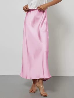 38 Colors Women's Summer Elegant Satin Long Skirts 2026 New Female Solid Color High Waist Fashion Faldas