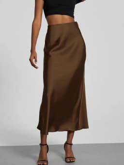 38 Colors Women's Summer Elegant Satin Long Skirts 2026 New Female Solid Color High Waist Fashion Faldas