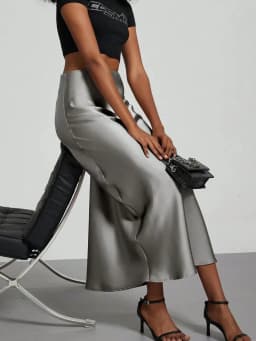 38 Colors Women's Summer Elegant Satin Long Skirts 2026 New Female Solid Color High Waist Fashion Faldas