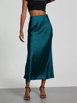 38 Colors Women's Summer Elegant Satin Long Skirts 2026 New Female Solid Color High Waist Fashion Faldas