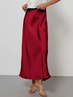 38 Colors Women's Summer Elegant Satin Long Skirts 2026 New Female Solid Color High Waist Fashion Faldas
