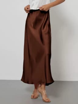 38 Colors Women's Summer Elegant Satin Long Skirts 2026 New Female Solid Color High Waist Fashion Faldas