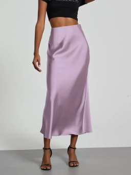 38 Colors Women's Summer Elegant Satin Long Skirts 2026 New Female Solid Color High Waist Fashion Faldas