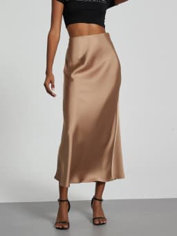 38 Colors Women's Summer Elegant Satin Long Skirts 2026 New Female Solid Color High Waist Fashion Faldas