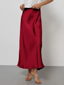 38 Colors Women's Summer Elegant Satin Long Skirts 2026 New Female Solid Color High Waist Fashion Faldas
