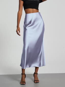 38 Colors Women's Summer Elegant Satin Long Skirts 2026 New Female Solid Color High Waist Fashion Faldas