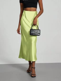 38 Colors Women's Summer Elegant Satin Long Skirts 2026 New Female Solid Color High Waist Fashion Faldas