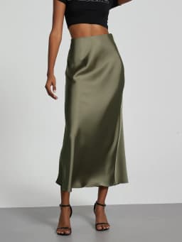38 Colors Women's Summer Elegant Satin Long Skirts 2026 New Female Solid Color High Waist Fashion Faldas