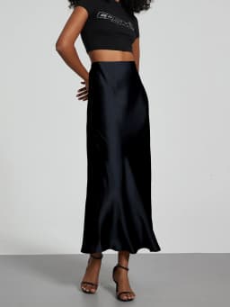 38 Colors Women's Summer Elegant Satin Long Skirts 2026 New Female Solid Color High Waist Fashion Faldas