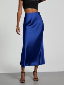 38 Colors Women's Summer Elegant Satin Long Skirts 2026 New Female Solid Color High Waist Fashion Faldas
