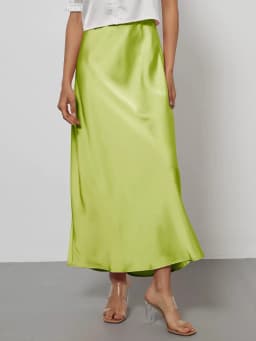 38 Colors Women's Summer Elegant Satin Long Skirts 2026 New Female Solid Color High Waist Fashion Faldas