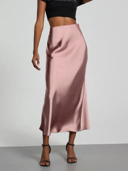 38 Colors Women's Summer Elegant Satin Long Skirts 2026 New Female Solid Color High Waist Fashion Faldas