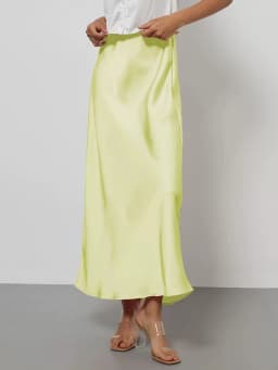 38 Colors Women's Summer Elegant Satin Long Skirts 2026 New Female Solid Color High Waist Fashion Faldas
