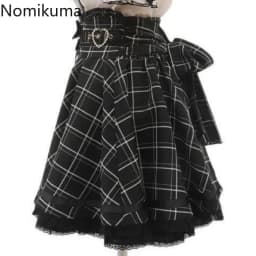 Lolita Style Sweet Women Skirt Japanese Fashion Jupe 2025 Faldas Mujer De Moda Bandage Bow Patchwork Lace Cute Y2k Skirts 63b343