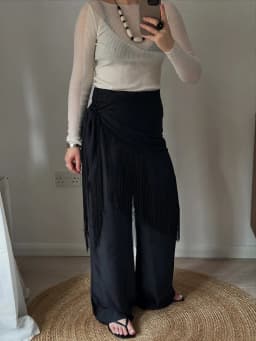 Street Tassels Lace Up Women's Mini Skirt High Waist Irregular Hem Female Skirts 2026 Autumn Lady All-match Accessories