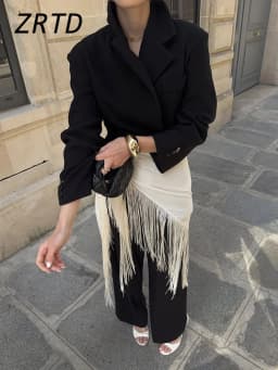 Street Tassels Lace Up Women's Mini Skirt High Waist Irregular Hem Female Skirts 2026 Autumn Lady All-match Accessories