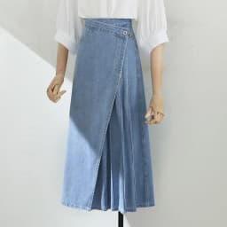 Irregular Pleated Baggy Denim Skirt Women Casual High Waist Vintage Faldas Korean Fashion Streetwear Loose A-lined Jean Skirts