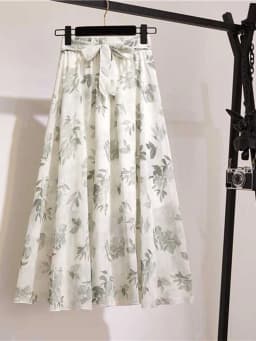 Long Skirt Women For Spring Summer Lady Korean Style White Black Chiffon Sun School High Waist Midi Skirt Female