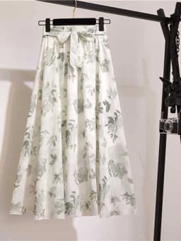 Long Skirt Women For Spring Summer Lady Korean Style White Black Chiffon Sun School High Waist Midi Skirt Female