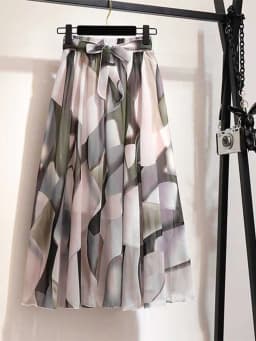 Long Skirt Women For Spring Summer Lady Korean Style White Black Chiffon Sun School High Waist Midi Skirt Female