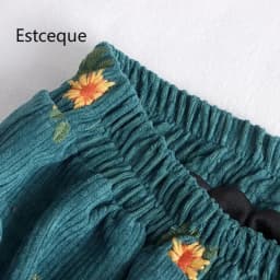 Corduroy Embroidery Women's Skirts Autumn Winter New Arrival Floral Skirts Female High Waist Slimming Mid-calf Skirt for Woman