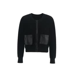 AP AW26 Women Leather Skirt and Leather Patch Cardigan Fashion Style
