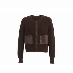 AP AW26 Women Leather Skirt and Leather Patch Cardigan Fashion Style
