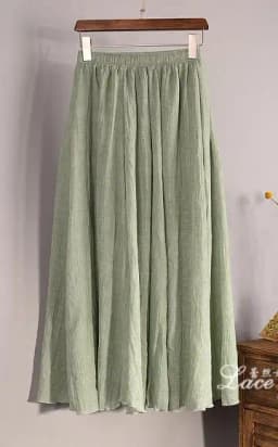Women's Elegant 16 Color High Waist Elastic Waist Linen Pleated Long Skirts Ladies Slim Casual Skirt Saias New 2026 Summer SK05