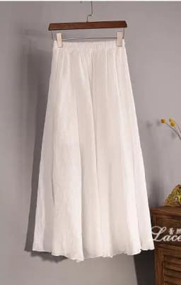 Women's Elegant 16 Color High Waist Elastic Waist Linen Pleated Long Skirts Ladies Slim Casual Skirt Saias New 2026 Summer SK05