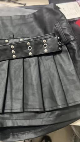 Black Retro Pu Leather Skirt Women Autumn New High-waisted A-word Pleated Skirt