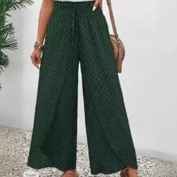 Spring Summer Women Elegant Wide Legs Pants Casual Vacation Beach Print Trousers Office Lady Loose High Waist Pants Skirts