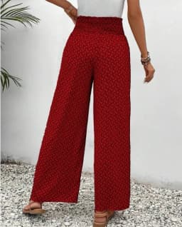 Spring Summer Women Elegant Wide Legs Pants Casual Vacation Beach Print Trousers Office Lady Loose High Waist Pants Skirts