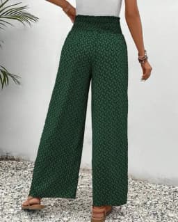 Spring Summer Women Elegant Wide Legs Pants Casual Vacation Beach Print Trousers Office Lady Loose High Waist Pants Skirts