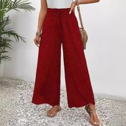 Spring Summer Women Elegant Wide Legs Pants Casual Vacation Beach Print Trousers Office Lady Loose High Waist Pants Skirts