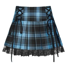 Goth Skirts Summer Y2K Woman Skirts Pink Stripe Plaid Lace Trim Pleated School Plaid Skirt Ladies Aesthetic Tie Up Jupe Femme