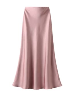 New In 2026 Women Spring Autumn Luxury Satin Long Skirts Female Elegant Office Lady High Waist Solid Color Faldas
