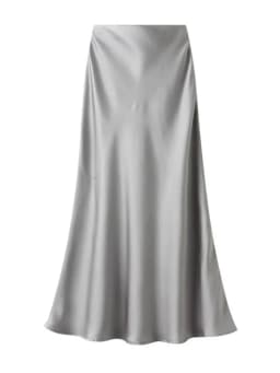 New In 2026 Women Spring Autumn Luxury Satin Long Skirts Female Elegant Office Lady High Waist Solid Color Faldas