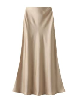 New In 2026 Women Spring Autumn Luxury Satin Long Skirts Female Elegant Office Lady High Waist Solid Color Faldas