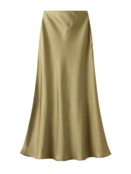 New In 2026 Women Spring Autumn Luxury Satin Long Skirts Female Elegant Office Lady High Waist Solid Color Faldas
