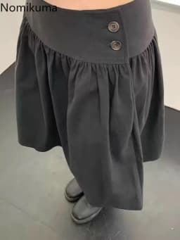 2025 Faldas Mujer De Moda Vintage Skirt for Women Korean Saia High Waist Loose Jupe Solid Color Chic Folds Summer A-line Skirts