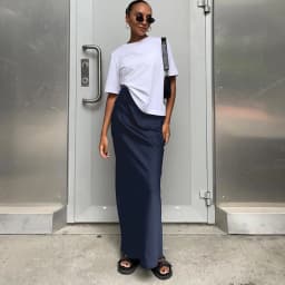 2024 Women Fashion Satin Skirt High Waist Midi Skirt Stylish Women High Street Versatile Chic Elegant Female Skirt