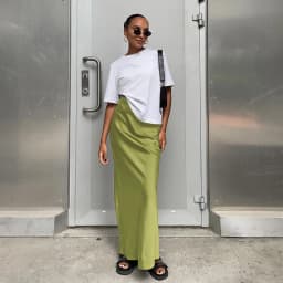 2024 Women Fashion Satin Skirt High Waist Midi Skirt Stylish Women High Street Versatile Chic Elegant Female Skirt