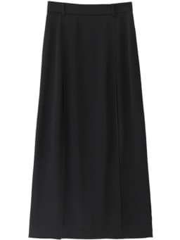 CHIC VEN Women's Skirts Loose High Waist Pleated Straight Tube Skirt Slit Black Female Clothes Office Lady Autumn Winter 2024