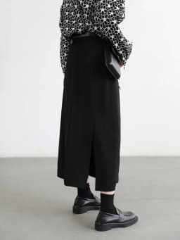 CHIC VEN Women's Skirts Loose High Waist Pleated Straight Tube Skirt Slit Black Female Clothes Office Lady Autumn Winter 2024