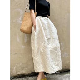 2025 New Arrival Spring/summer Arts Style Women Casual Loose Fit Elastic Waist A-line Jacquard Design Ankle-length Skirt Women