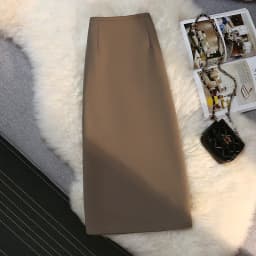 Fashion Elegant Formal Skirts Women Autumn New High Waist Drape Suit Long Brown Skirt Zipper Female
