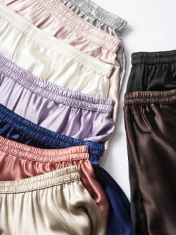 SuyaDream Women Pleated Skirt, 100%Real Silk, Elastic Waist, Solid Long A-Line Skirts, 2025 Spring Summer Bottoms