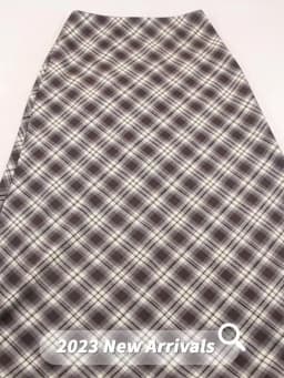 Sylcue French Style Rhomboid Classic Retro All-match Casual Fashionable Cool Self-confidence Street Women Autumn Straight Skirt